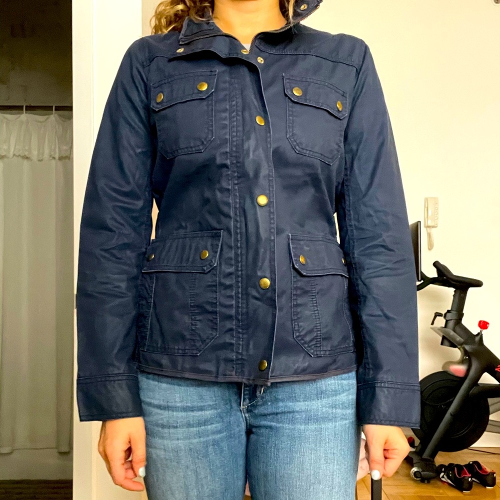 Navy blue J Crew nylon jacket